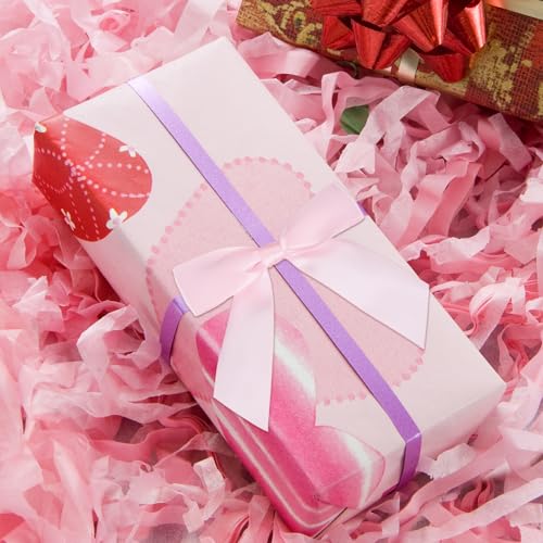 24 Stuks Cadeauverpakking Ribbon Bows 3,5 Inch Satin Ribbon Bow met Twist Sticks voor ambachten, Treat Bag, Bruidsdouche, Thanksgiving bruiloft decoratie, Rose Red 5