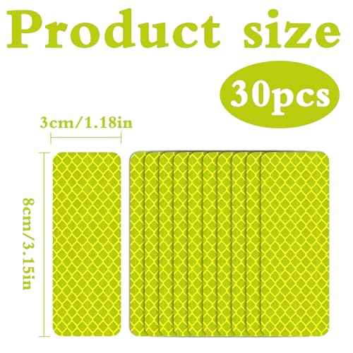 Pak met 30 Reflectorstickers, Zelf-Adhesive Reflector Stickers, 3 x 8 cm, Veiligheids Reflector Band, Reflector Stickers, Zelf-Adhesive Reflector Stickers, voor Motorfiets, Auto, Fiets