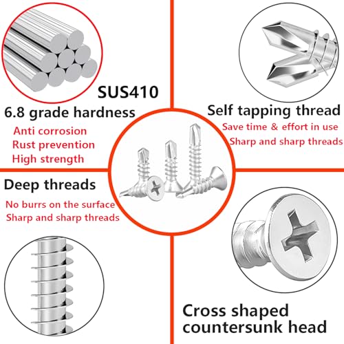 Verpakking van 100 zelftappende Phillips Schroeven, M4.2x16mm, Zelfborende Schroeven voor gipsplaten, Hout 3