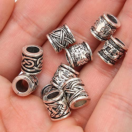 baard kralen voor mannen baard styling gereedschap 10 st Viking baard kralen Legering antieke Noorse dreadlock kralen voor baard haar DIY armband ketting 5