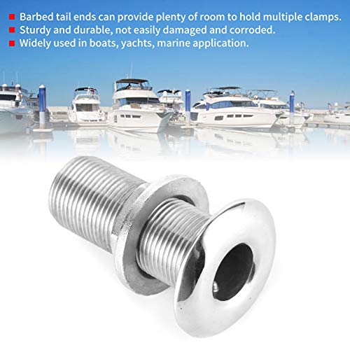 Marine Thru Hull Fitting Connector 3/4" 316 Roestvrij staal Water Drain Outlet Universele Sanitair Valve Fitting voor boten, jachten, Marine 3