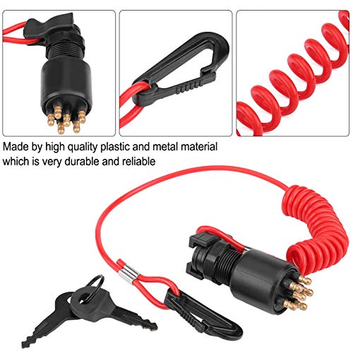 Ontstekingslot, ontstekingssleutelschakelaar en veiligheidskabel voor Johnson Evinrude-boot 5005801 4