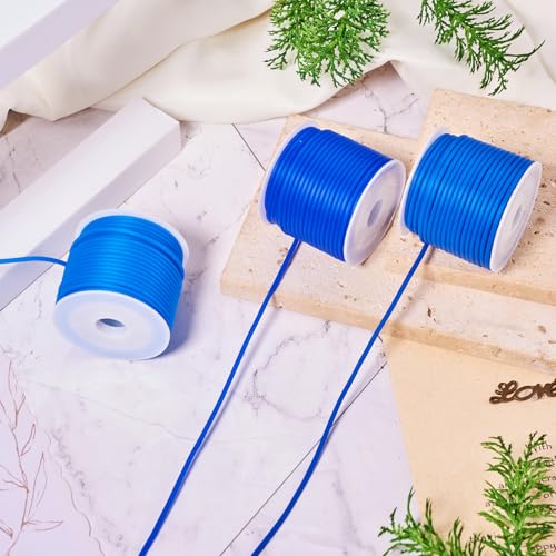 32,8 Yards 2mm Hollow Pipe Rubber Cords Blue Tubing Cords Barber sieraden koorden voor ketting Home Decoratie Brei armband Ornament Enkelbanden DIY Vrouwen Lanyard 3