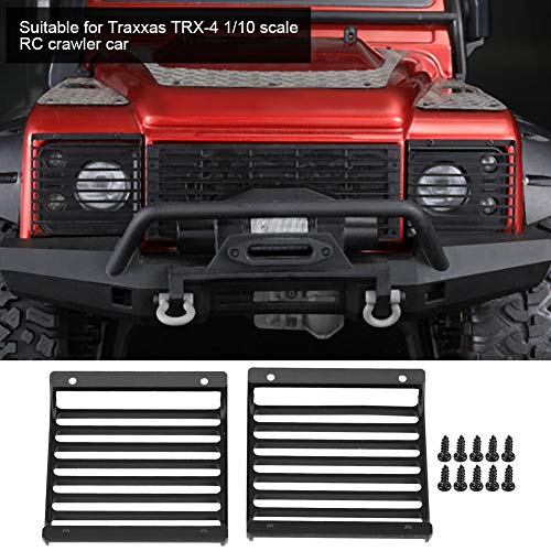 2 Stücke Metall Frontlampe Lichtschutzgitter, Scheinwerfer Abdeckung Schutzgitter Schutz für Traxxas TRX-4 1/10 Skala RC Crawler Klettern Auto 3
