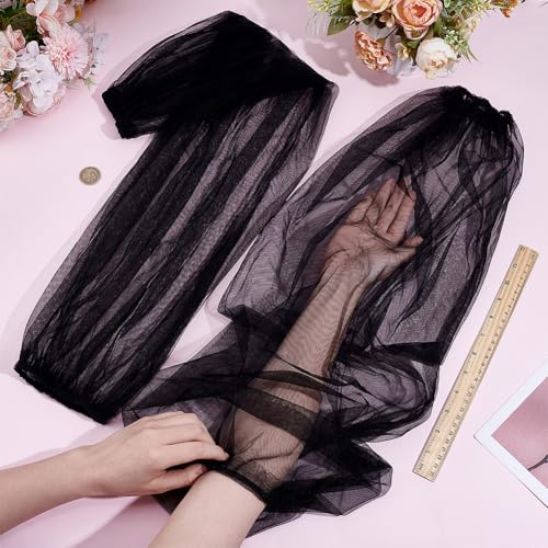 Afneembare mouwen voor bruiloft, lange tule sleeves, afneembare puff sleeves voor bruidsjurk, bruid, arm accessoires 3