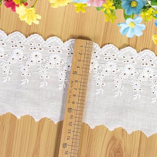 2 Yard 11cm Borduurwerk Cotton Lace Ribbon Lace Board Vintage Decoratieve Band Edges Lace Ribbons Kant stof Kant randen voor DIY ambachten Naaien bruiloft decoratie ambachtelijke decoratie, wijn rood 5