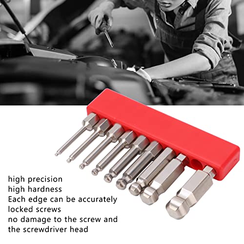 Ball Head Hex Schroevendraaier Bit, 9Pcs Hex Schroevendraaier Bit Set roestvrij staal magnetische kogelkop Hex Bits 1/4 Inch Hex Shank(50mm/1.97in) 3