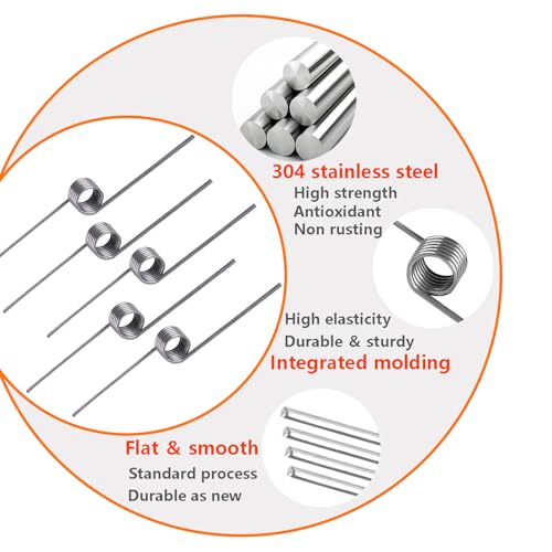 Pak van 10 304 RVS torsieveren, torsieveer in V-vorm, buitendiameter 5 mm, 6 rondes, 180° doorbuigingsveer, mechanische torsieveren
