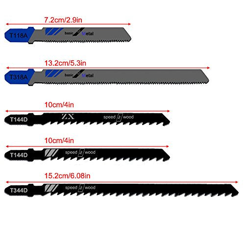 Jigsaw Blades, 10-Piece Messet met opslagmouw, puzzelblad voor snijden Geoptimaliseerd voor het snijden van metaal, hout, PVC en kunststof 4