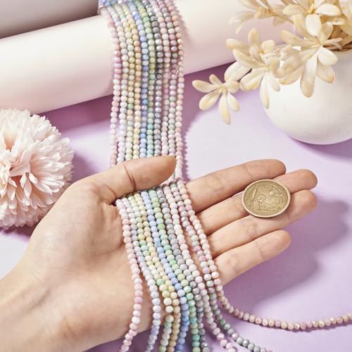 9 Strands 4mm Rondelle Facet Crystal Glass Kralen AB Kleur Klein Ambacht Spacer Kralen Bulk voor DIY Vriendschap armband sieraden maken 5