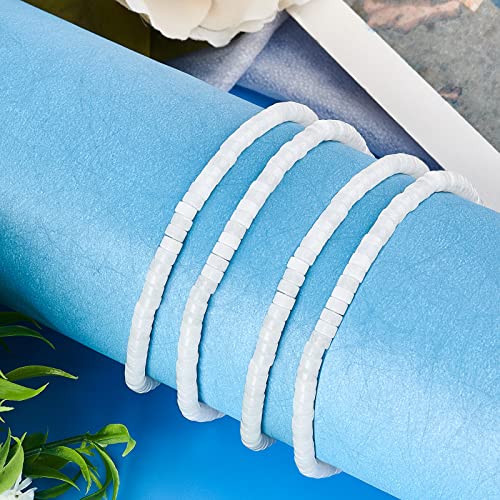 1 streng ongeveer 150 st natuurlijke witte jade kralen, 4.5mm Heishi Disc kralen strengen platte ronde stenen losse kralen voor DIY Choker armbanden ketting sieraden Craft maken 4