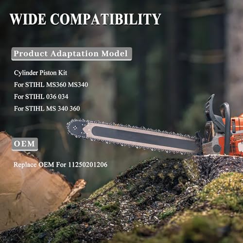 Cilinder Piston Kit voor Stihl MS360 MS340 036 034 MS 340 360 kettingzaag motoronderdelen 11250201206 3