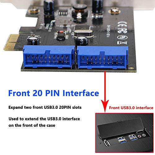 PCI Express to Dual 19 Pin USB 3.0 Card PCI-e to Internal 20 Pin Male Port Adapter voor PC (19 Pin)