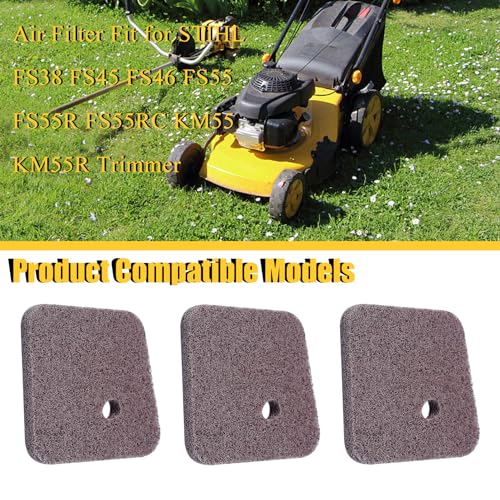 3Pcs/Lot Air Filter Fit STIHL FS38 FS45 FS46 FS55 FS55R FS55RC KM55 KM55R Trimmer 4140-124-2800 3
