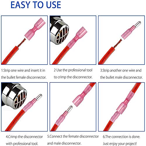 Pak van 100 Heat Shrink Tubes, Impact Connectors, Cable Connectors, Ball Connectors, Clamp Connectors, Automotive Waterdicht, Geïsoleerd, Draad Terminal (Red 40+ Blue 40+ Yellow 20) 4