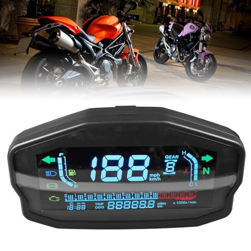 Snelheidsmeter voor motorfietsen, instrumentenpaneel voor motorfietsen, snelheidsmeter, tachometer, LCD digitale weergave, watertemperatuur, olieniveaumeter 4