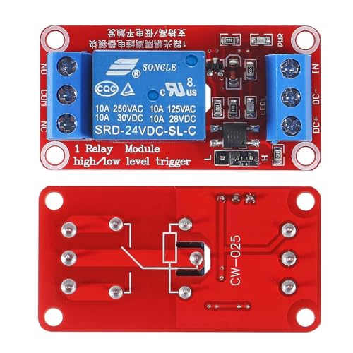 10 st One Channel Relay Module 24V, 1 Channel Relay Module met Optocoupler, High of Low Level Trigger Uitbreiding Board Relay Switch voor Raspberry Pi Arduino Board 5