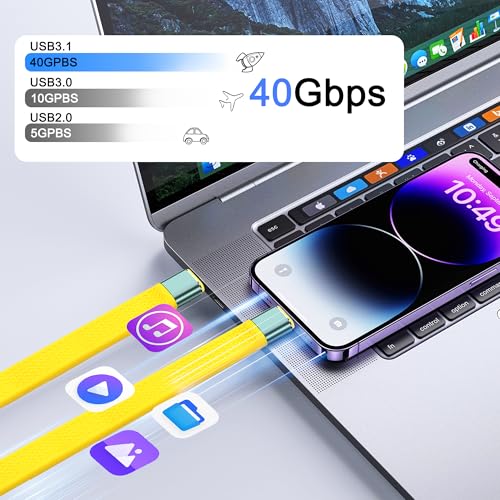 USB4-type C-uitbreiding Kabel, 240W, 8K, PD, Fast Charging, 40Gbps, Ultra-dunne FPC Datakabel, USB C tot USB C, geschikt voor laptops en mobiele telefoons