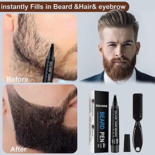 Waterdichte baardpen, Baardpotlood Filler voor mannen, Baard Filler Potlood en Borstelbaard Enhancer, Potlood snor Kit, Mustache kleurvormende hulpmiddelen 5