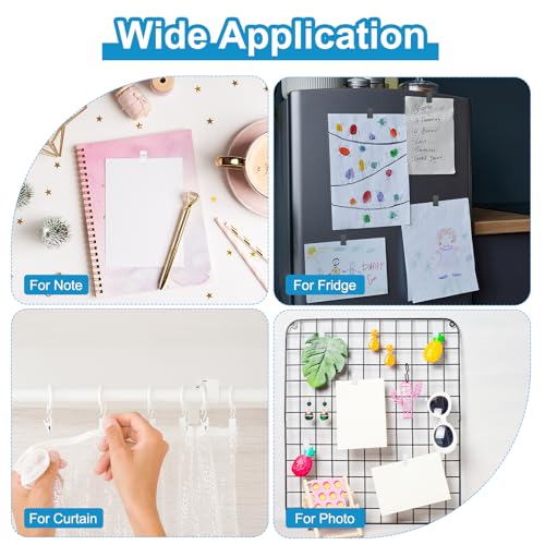 Zelfklevende Clips, 20 st Plastic Mini Rechthoekige Tapestry Hanger Sticky Clips Wall Clips Photo Clip voor Papier Poster Foto Hangend Kantoor Huis, Wit 4