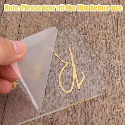 6 st Gereserveerde platen voor bruiloft stoelen, Hangen Gereserveerde acryl platen met lint voor bruiloften Belangrijke evenementen Restaurants Pews en stoelen (Goud) 3