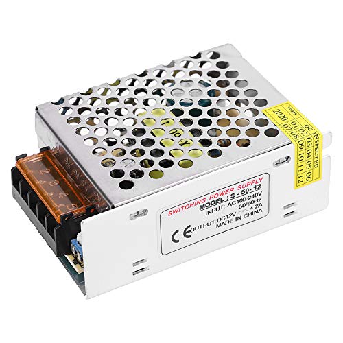 Switch Power Supply Driver Adapter DC12V Aluminiumlegering LED Light Bar Screen 3-dimensional Project Computer Printer (S-50-12(12V/4.2A/50W) AC100-240V) 4