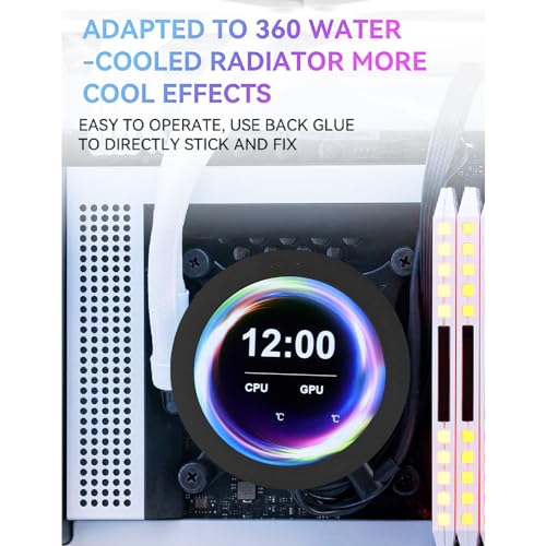 2.1 Inch Ronde LCD Display AIO Screen Upgrade Kit met realtime CPU temperatuurmonitor 360 Rotatie aluminium behuizing voor waterkoelingssystemen 3