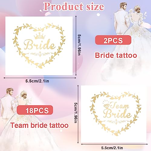Hen Party Tattoos, 18st Team Bruid Tattoos 2st Bruid Tattoo Bachelorette Party Accessoires voor bruiloft hen feest bruids douche decoraties-Gold 5