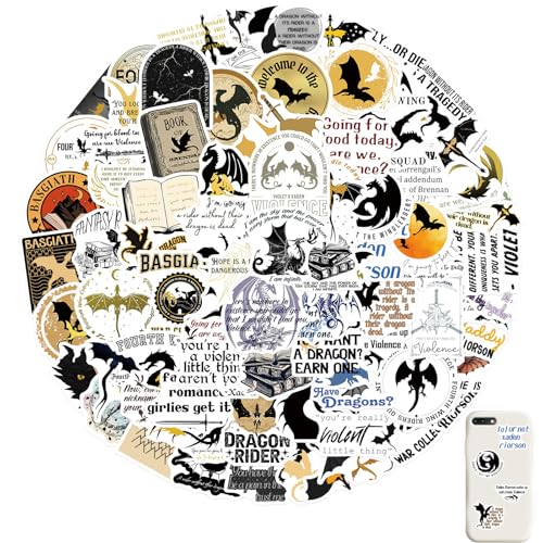 100 stuks Vierde Wing Stickers, Vierde Wing Merch, Boeken Stickers, Waterdichte VierdeWing Stickers, voor Skateboard, Scrapbook, Laptop, Auto, Gitaar