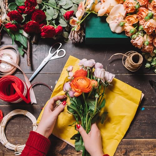 Inpakpapier 60cm, 20st Katoenen inpakpapier voor bloemen boeket, Cadeauverpakking, Valentijnsdag, Afstuderen, Bloemenverpakking, Roze 5