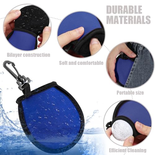 4 stuks Golf Ball Cleaner Bag, Golfbal Drogen Bag Compact Golf Ball Washing Machine Bag Portable Golf balzak met clips waterdichte golfbal schoonmaakzak met dubbele lagen, 4 kleuren 3