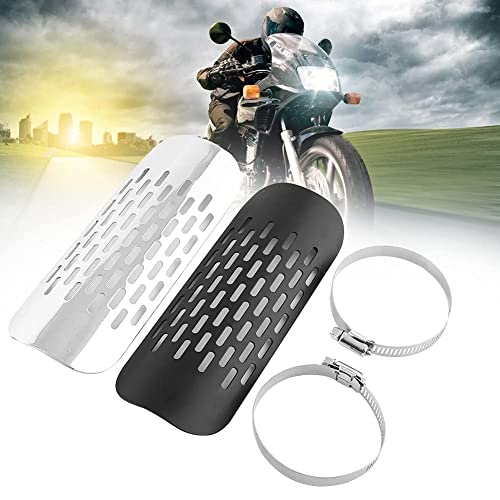 Universele metalen uitlaat hitteschild Automotive, Motorfiets Motorfiets Uitlaatbuis Heat Shield Heat Insulation Cover Heel Guard Heat Protection (Zilver) Heat Shields/Covers 5