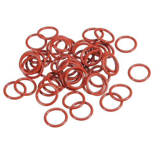 O-Ring Siliconen 17mm OD 13mm ID 2mm Breedte, 50st Metric Seal Vmq vervanging voor reparatie ventielen hydraulische compressor, rood