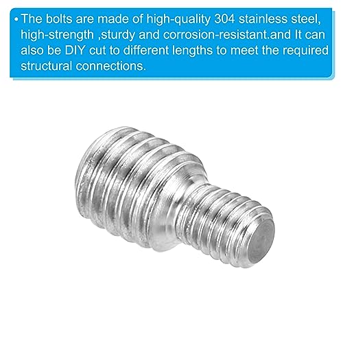 M5 x M8 x 14 dubbele draadbedraad bolts, 5 st. 304 roestvrij staal bolts voor het verminderen van draad en aanpassing van meubel hardware componenten, lengte 4