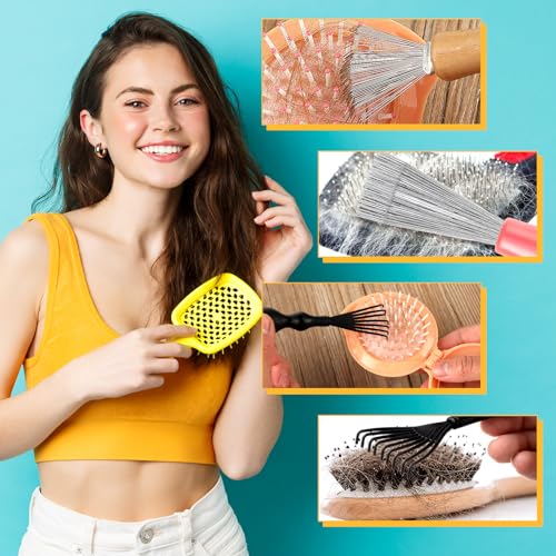 4Pcs Haarborstel Cleaner Tool Set, Haarborstel Reiniging Klauwen Rake Design borstel Cleaner Comb Reiniging borstel Verwijderaar Mini Haarinstrument voor het verwijderen van haar stof vuil