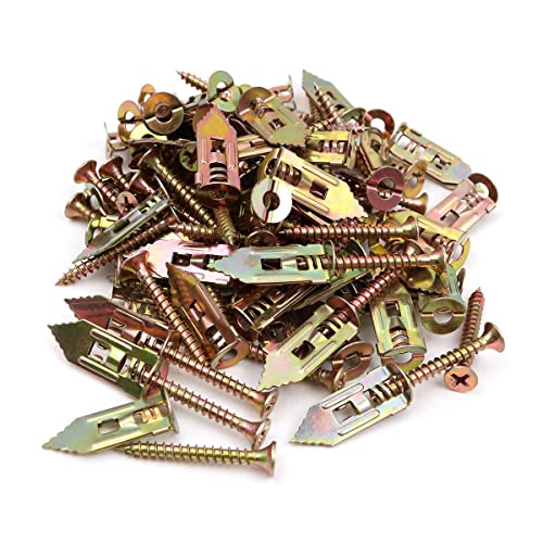 Zee 50 stuks Zelfboren gipsplaten Ankeren met schroeven, Holle wandanker gemaakt van Carbon Steel Plate Schroef met Schroefset voor gipsplaten bevestigingen