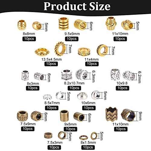 Dreadlock kralen Tibetaanse stijl 15 Kinds los gevlochten haar kralen DIY sieraden accessoires Legering kralen voor Afrikaanse DIY haar ponytail decoratie 150