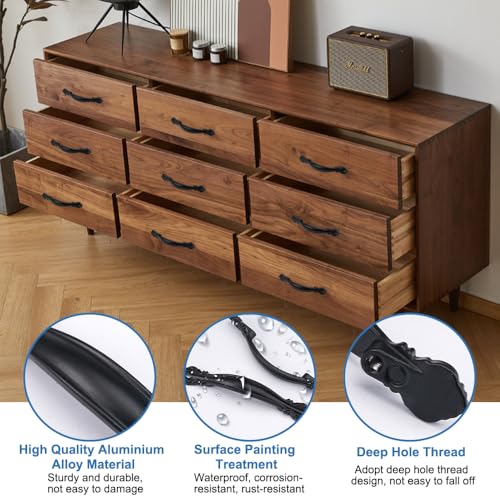 6 Stuks Lade Handgrepen Vintage Meubels Handgrepen Gat Spacing 64mm Retro Kabinet Handvat Zwart voor Tuindeur Keuken Kabinet Deuren Laden Handgrepen Zwart 3