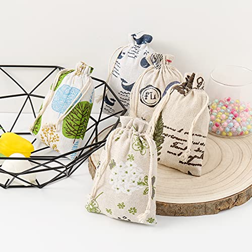 Jute Tassen, 25 stuks, 10 x 14 cm - Linnen sieradentassen, Cadeautassen (5 types)