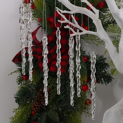 Kerstboom decoraties Icicle hangers, 25 stuks, Acryl Iccles, Decoratie voor kerstboom 5