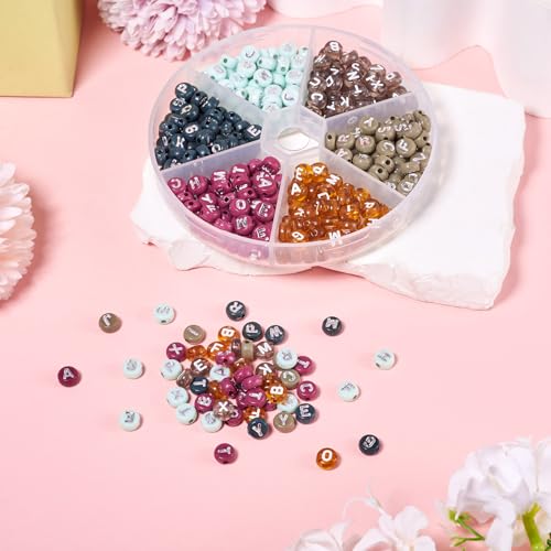 48G brief sieraden kralen 4mm platte ronde Ronde brief spacer kralen 6 kleuren Willekeurige letters acryl alfabet ambachtelijke kralen voor DIY armband hangende ornamenten 3