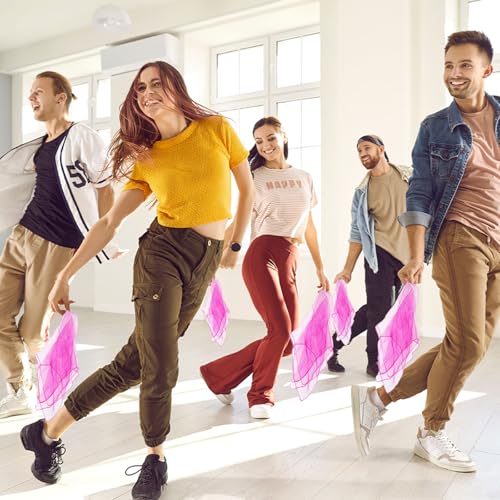Danssjaals, 24 stuks vierkant jongleren sjaals 61 bij 61 cm voor het spelen van magische muziek activiteit jongleren jurk, blauw 4