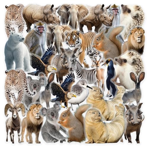 Tierwelt 50 stuks Afrikaanse dieren Vinyl Stickers Set Auto Motorfiets Fiets Skateboard Snowboard Bagage Laptop Koffer Helm Motorfiets Computer 4