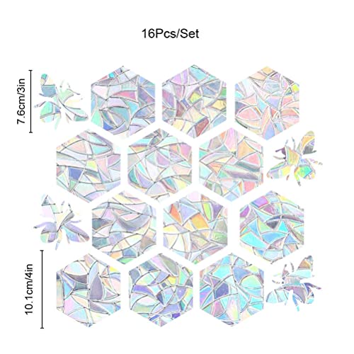 16Stuks Rainbow Sun Catcher Venster Flaps Anti botsing Venster Stickers Decals voor Vogels Glas Alert Prism Decals - Voorkom Vogels Strikes - Versier uw glazen deuren