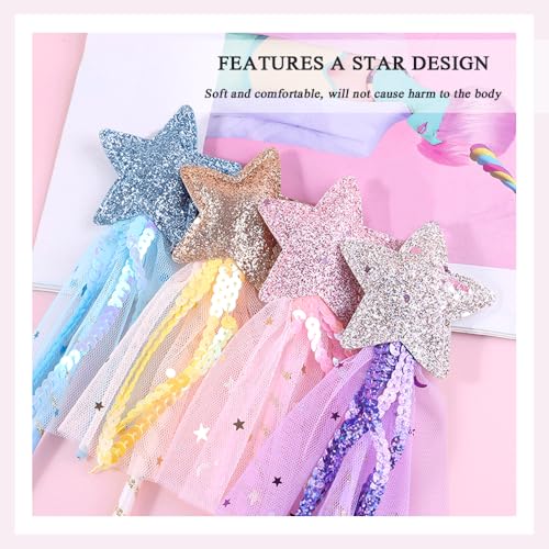 8 st Glitter Star Wand, Fairy Wands voor kinderen kostuum Props Toverstokken Sticks 35 cm Princess Angel Fairy Star Wand Cosplay Accessoires voor feest verjaardag 4
