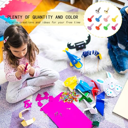 200 stuks Multicolor Split Pins, Scrapbooking Brads Split Pin Smooth Mini Brads 8 x 16mm Ronde Scrapbooking Braden Splitspinnen Metaal papier bevestigingen voor papier Craft 4