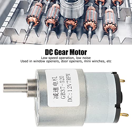 DC 12V 7RPM Gear Motor Micro Speed Reduction Single Axis Self Locking Reversible Worm Gear Motor Turbine Motor Micror Reduction Motor Transmission Machine Accessoires GB37-520