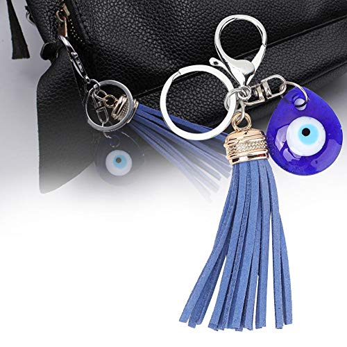 Turkse blauwe oog sleutelhanger Lucky Key, Turkse glazen amulet hanger Ring voor meisjes vrouwen sleutelhanger Decor Kerstcadeau 5