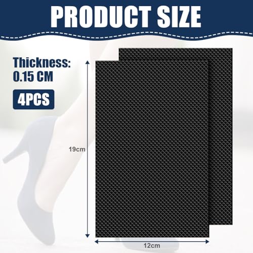 Verpakking van 4 Non-Slip Sole, Non-Slip lijm Rubber Pads, Schoen Sole Protectors, Schoen vloer en Heel geluid reductie Stickers voor alle maten (zwart)