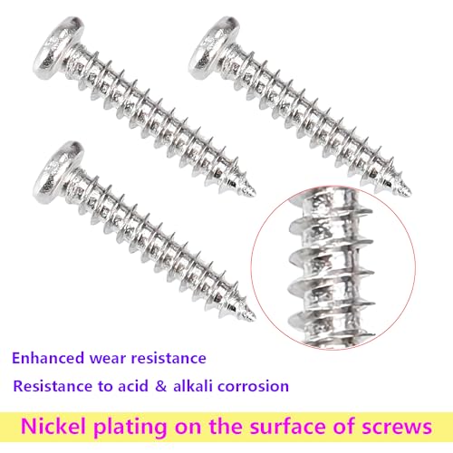 Verpakking van 100 koolstofstaal zelftappende schroeven M4 x 20mm lenskopschroeven, zelfboren Ronde kopschroeven, Phillips hoofdschroeven 3